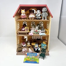 Big Lot Of Calico Critters & Lil Woodzeez - Figures 3 Story House And Furniture