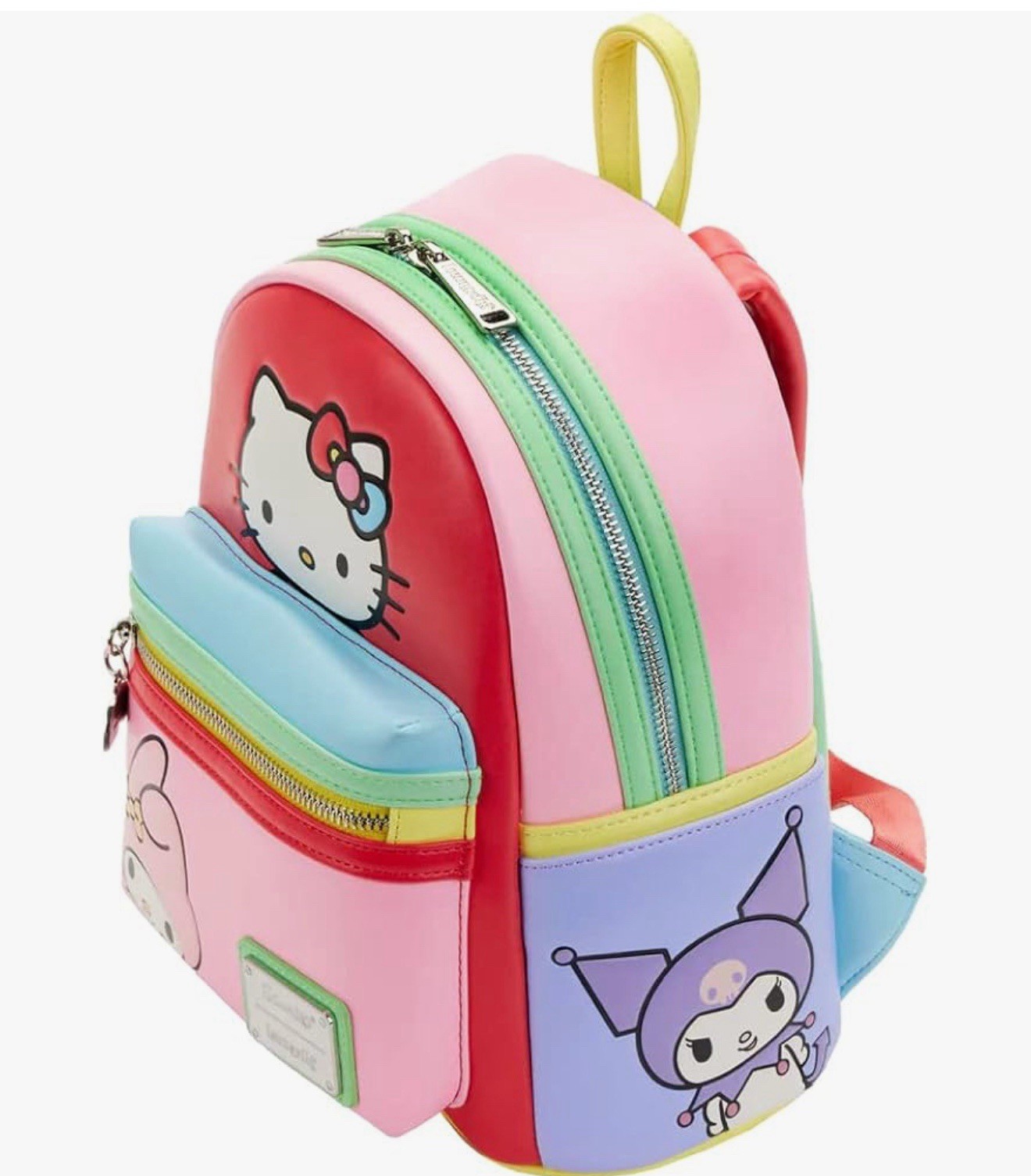 LOUNGEFLY Sanrio Hello Kitty And Friends Color Block Backpack 10 3/16in EUC image 6