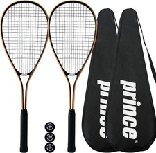 Prince Power Vortex Ti Squash Racket Twin Set, inc Covers & 3 Squash Balls