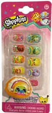 SHOPKINS 10 Uñas Prensadas JALEA+BUNCHO+FLOR+PIPPA LIMON con Lima de Uñas Niñas 1a