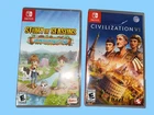 Lot 2 Nintendo Switch Games- Story Of Seasons: A Wonderful Life & Civilization