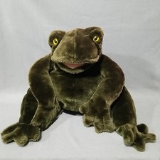 Folkmanis Jumbo Plush Green Frog Puppet XL FolkTails Pretend Play Stuffed Animal