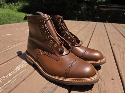 NEW $800 Trickers Cap Top Boot - ''Beechnut Antique'' Tan - 10.5 US  9.5 UK - Stow