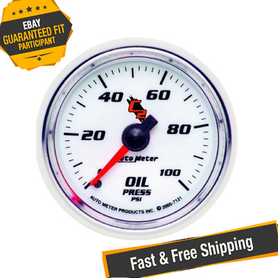 Auto Meter 7121 C2 2-1/16'' Mechanical Oil Pressure Gauge, 0-100 PSI