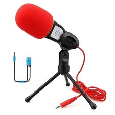 Computer Microphone,Condenser Microphone,3.5MM Plug and Play Omnidirectional ...