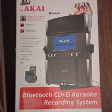 Akai KS800-ST Bluetooth CD G Karaoke System Black LCD Display Tablet Holder Mic