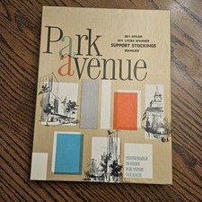 Vtg 1950s Park Avenue Support Stockings Seamless Thigh High Beige 1 pair 9.5-10