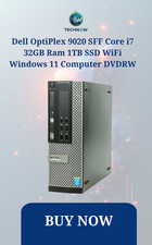 Dell OptiPlex 9020 SFF Core i7 32GB Ram 1TB SSD WiFi Windows 11 Computer DVDRW