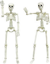2PACK 36" Skeleton Halloween Decorations, 3Ft Life Full Size Skeleton with Reali