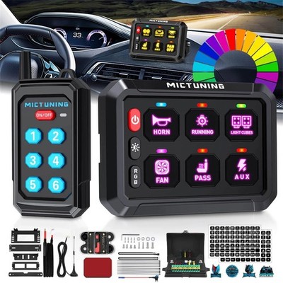 Wireless RGB 6 Gang Switch Panel Remote Circuit Control Relay System Box 12v 24v