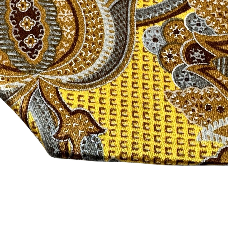 Corbata para hombre ERMENEGILDO ZEGNA hecha en Italia reciente dorada plata bronce cachemira Foto 4 de 4