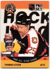 1990-91 Pro Set #356 Thomas Steen Winnipeg Jets