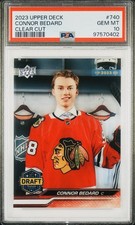 2023 UPPER DECK CLEAR CUT #740 CONNOR BEDARD ROOKIE RC PSA 10 SSP