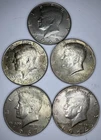 Kennedy Half Dollar Silver Lot of 5 Circulated 50C Coins
