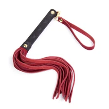 Cute Small Mini Real Genuine Cowhide Leather Flogger Whip Red Black Purple Pink