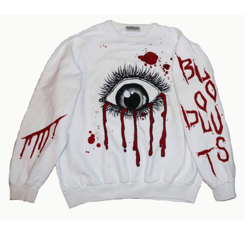 Gothic Bloody Eye Print Pullover 