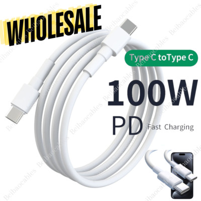 Lot Type Type-C to USB-C Cable 100W Fast Charging PD Cord Rapid Charger 3FT/6FT