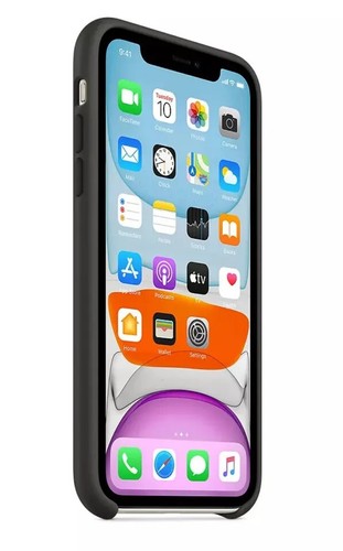 APPLE IPHONE 11 CASE SILICONE COVER MWVU2ZM/A BLACK ORIGINAL GENUINE OFFICIAL - Picture 2 of 14