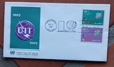 ITU TELECOM SATELLITE CENTENARY UNITED NATIONS  1965 SCARCE GENEVA CACHET FDC