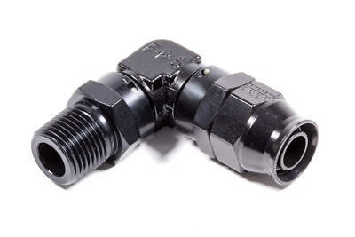 FRAGOLA Hose Fitting #10 90 Deg to 1/2npt PTFE Black