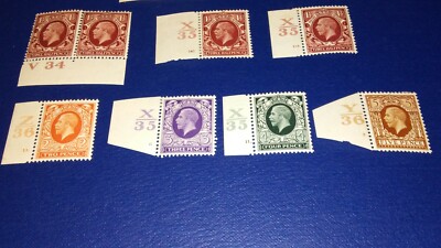 GB King George V 1934-1936 Mint Hinged Misc.Lot of 11 with Control