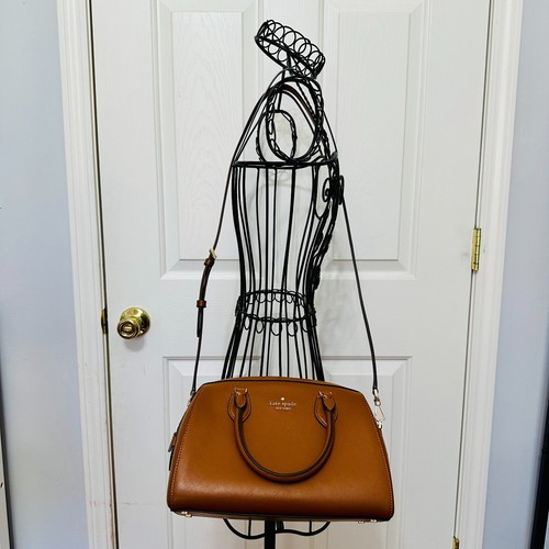 KATE SPADE NEW YORK MADISON SAFFIANO LEATHER SMALL DUFFLE CROSSBODY CARAMEL $429 - Picture 3 of 14