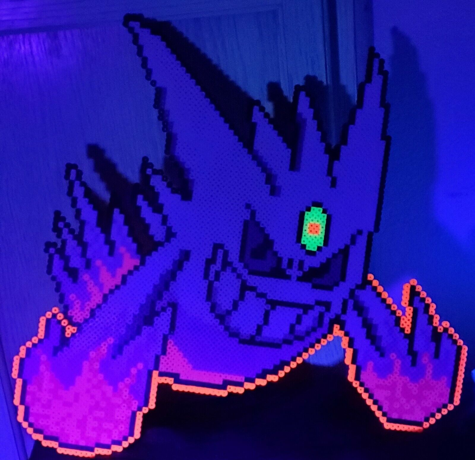 Mega Shiny Gengar Kandi Perler Pokemon Wall Art Pikachu Ghost Halloween Go