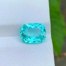 A+ 10 Ct Certified Natural Paraiba Tourmaline Neon Blue Cushion Loose Gemstone