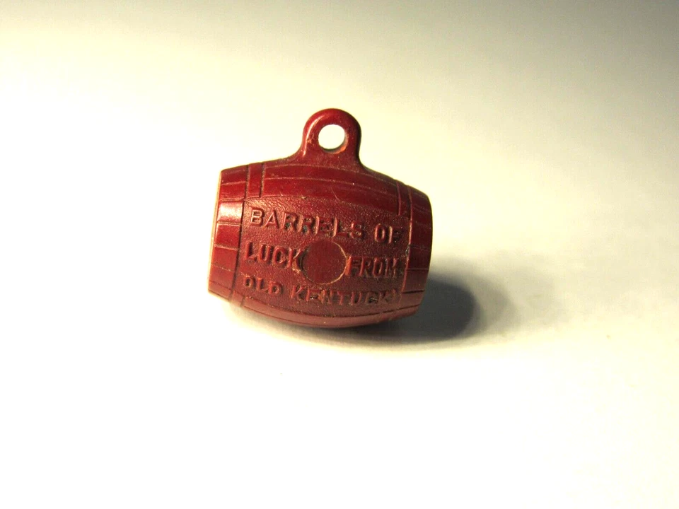 Vintage Barrels Of Luck From Old Kentucky  Button Charm plastic - Bakelite? #F2 - Image 4 of 4