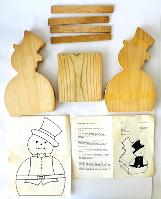 Wood Kit DIY Snowman Basket Put Together & Paint Christmas Decor w/ Instructions