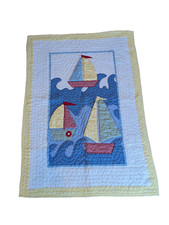 Nautical Kids Room Theme Quilt Boats Baby Blanket- The Company Store