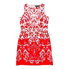 Lauren Ralph Lauren Sleeveless Dress Coral & White Floral Print Womens 6