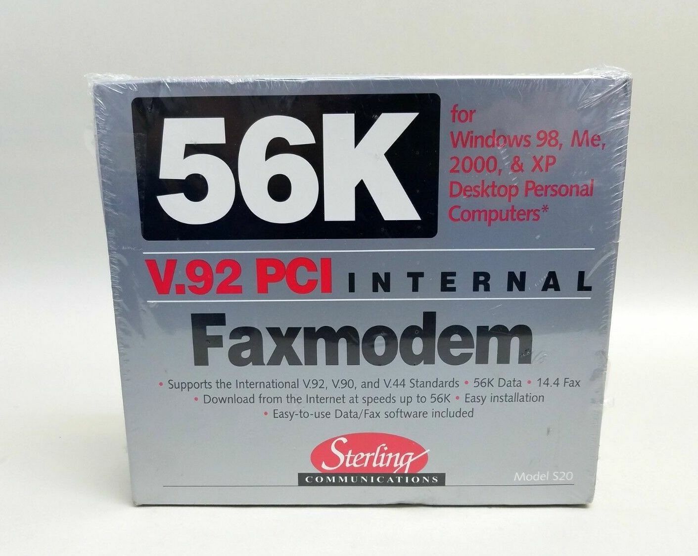 NEW    Sterling Communications Model S20, 56K PCI V.92 Internal FaxModem