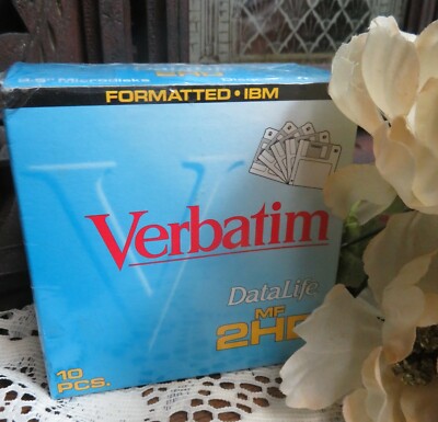 10pk sealed Verbatim DataLife MF 2HD High Density Formatted IBM 3.5 Diskette
