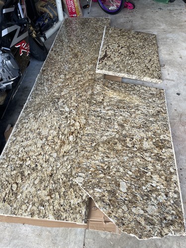 Precut Granite Countertops - Sand, Beige, Brown Bullnose Slabs 5 Pcs + Minibar