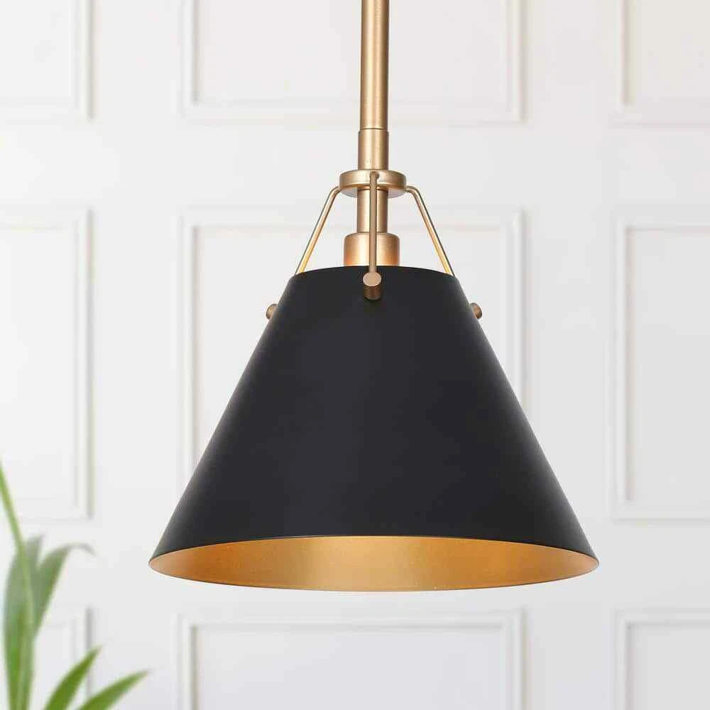 Uolfin Modern Farmhouse Dome Kitchen Island Pendant Lighting Taine 1 Light Black