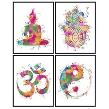 Zen Wall Decor Picture Set for Home, Office, Bedroom, Bathroom, Yoga Studio, ...
