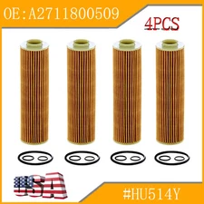 4Sets Engine Oil Filter Kit For Mercedes-Benz W204 C250 R172 SLK250 HU514Y