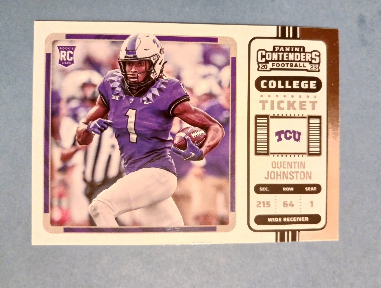 Quentin Johnston 2023 Chronicles Draft Picks #12 Contenders College Ticket TCU