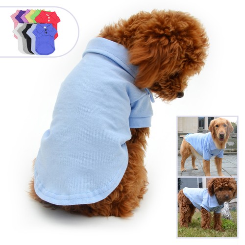 Basic Dog Polo Shirts Premium Cotton, Polo T-Shirts for Large Medium Small Dogs - Picture 49 of 123