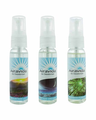 Airavida Odor Eliminator 3 Pack Sampler Bamboo Cotton Dreams and Mountian Lily