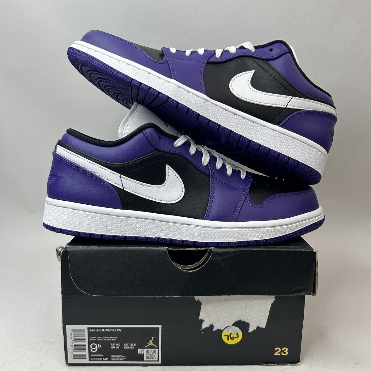 Nike Air Jordan 1 Retro Low “Court Purple Black Toe” 553558-501  