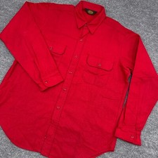 Vintage 70s Woolrich Shirt Mens XL See Measurements Red Chamois Flannel