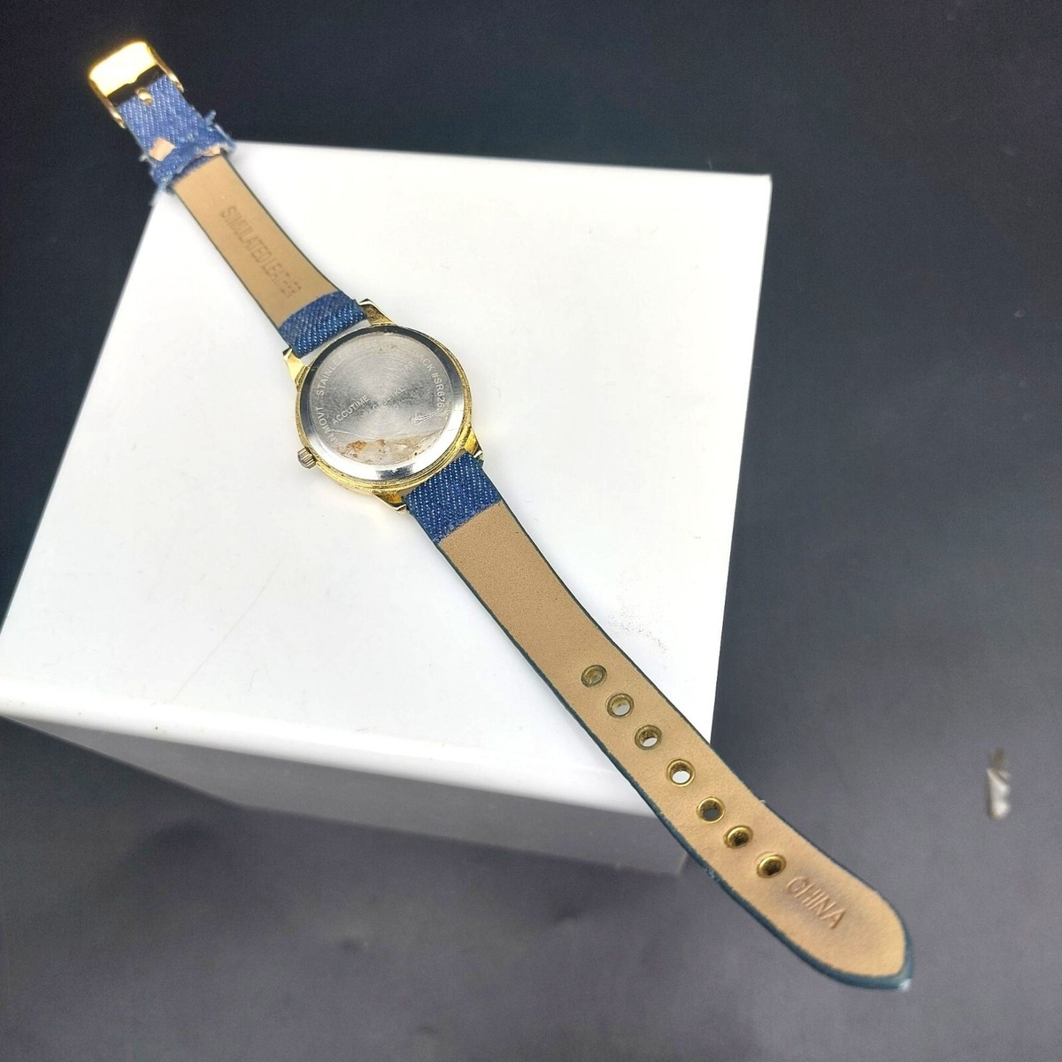Vivani WAC5341KL 0520. Blue face with gold accents, denim blue band. Vivani WAC5341KL 0520. Blue face with gold | Mercari main image 4