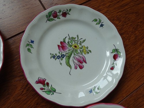 LUNEVILLE 6 ANCIENNES PETITES ASSIETTES A PAIN MODELE REVERBERE FAIENCE 14,5 cm - Picture 7 of 13