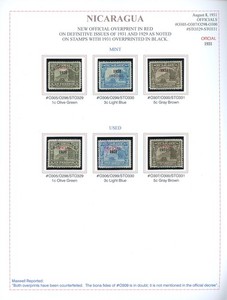 NICARAGUA BYERLEY Specialized Album Page Lot #86 - 1931 OFFICIAL M/U - $$$