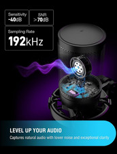 Gaming USB Condenser Microphone W/ Quick Mute RGB Tripod Pop Filter Gain Control