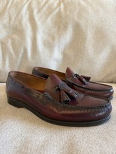 GH Bass Weejuns Men's Leather Tassel Loafers Burgundy Slip On Size 10E