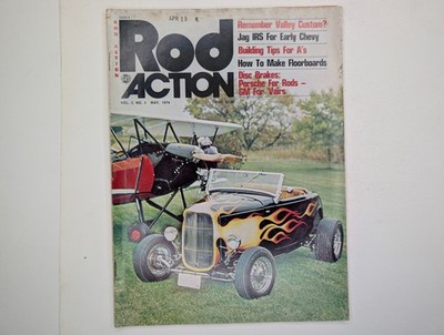 MAY 1974 Rod Action Magazine Hot Street Rodding Ford T-Bucket Chevy Jag Corvette