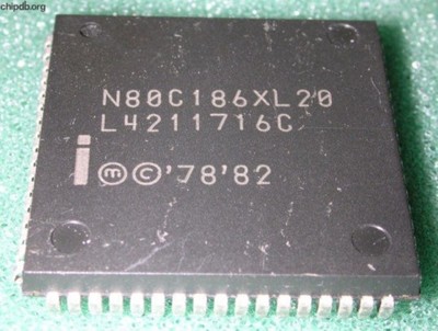   N80C186XL20 PLCC-68 16-BIT HIGH-INTEGRATION EMBEDDED USA ship#vn